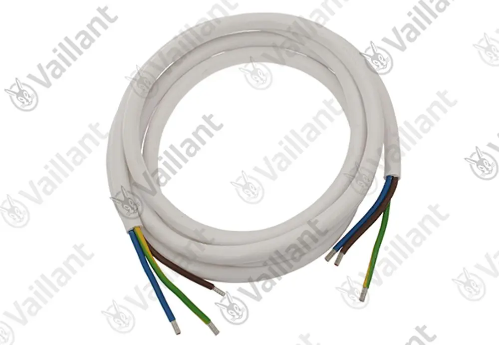 Vaillant Kabelbaum mit mehreren Leitungen in verschiedenen Farben, verpackt in einer weißen Isolierung. Geeignet für Anwendungen mit 230V.